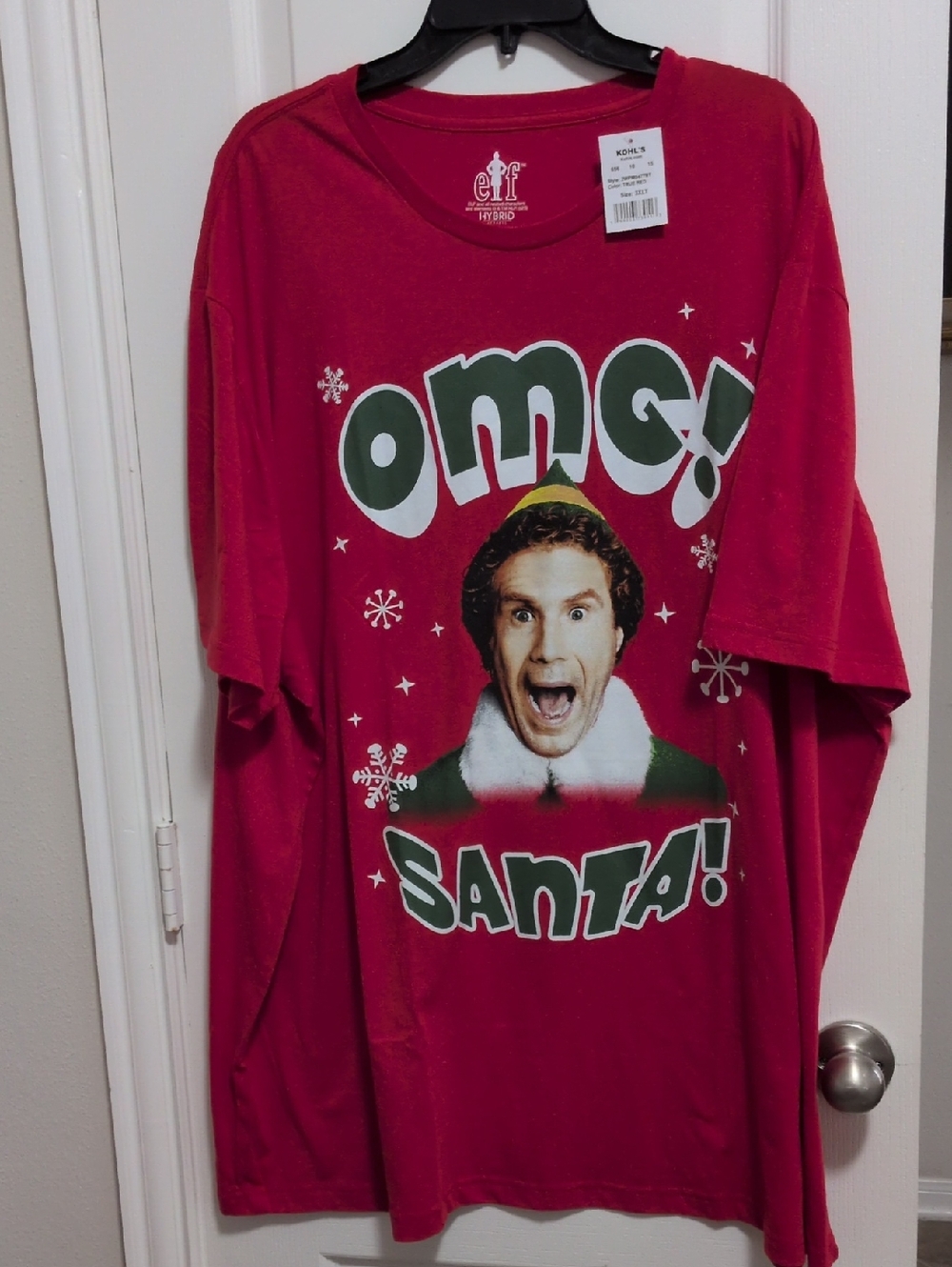 OMG!  Santa!  Buddy The Elf T-shirt 3XLT